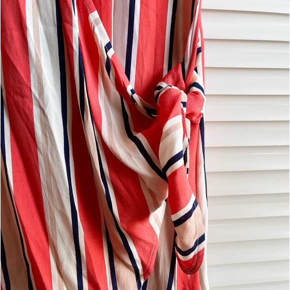 Skylar+Madison Orange Striped Wrap Dress - Picture 8 of 9